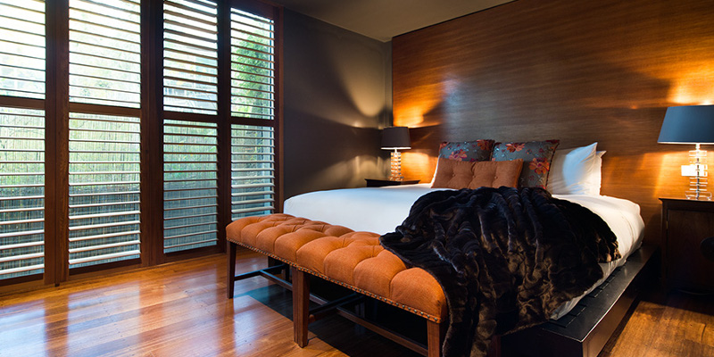 luxury accommodation Hepburn Springs bedroom